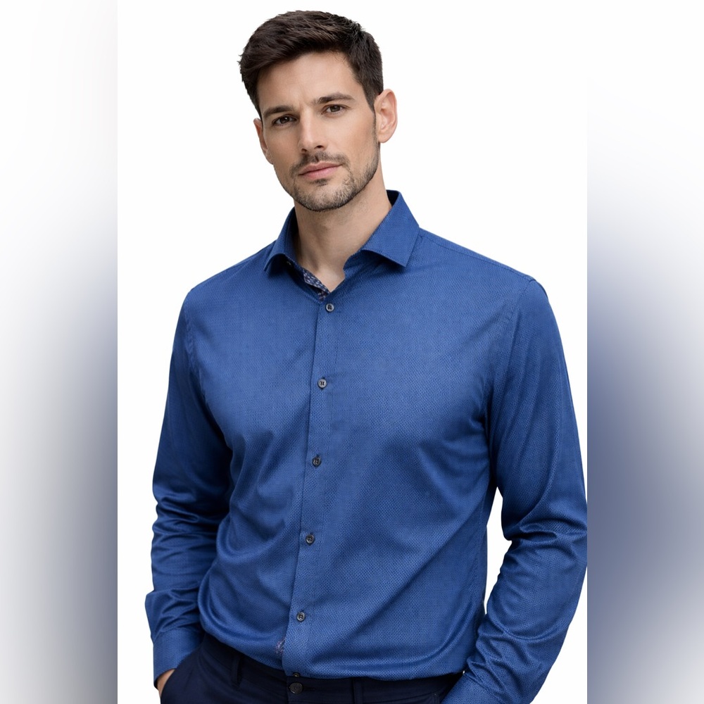 Ted Baker Blue Geometric Print Shirt size lg